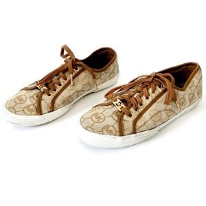 MK Michael Kors brown/tan tennis shoes